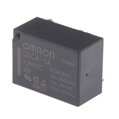 Omron PCB Mount Power Relay, 12V dc Coil, 10A Switching Current, SPST