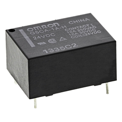 Omron PCB Mount Power Relay, 24V dc Coil, 10A Switching Current, SPST