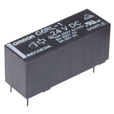 Omron PCB Mount Power Relay, 24V dc Coil, 10A Switching Current, SPDT
