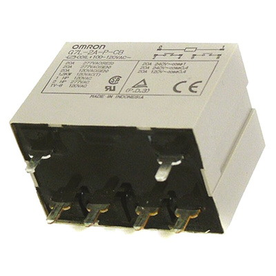Omron PCB Mount Power Relay, 120V ac Coil, 20A Switching Current, DPST