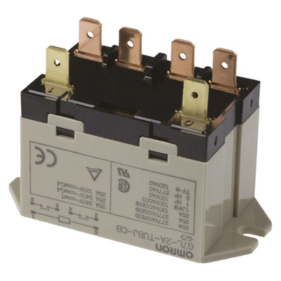 Omron Panel Mount Power Relay, 12V dc Coil, 25A Switching Current, DPST