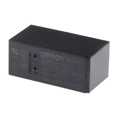 Omron PCB Mount Power Relay, 12V dc Coil, 12A Switching Current, SPST
