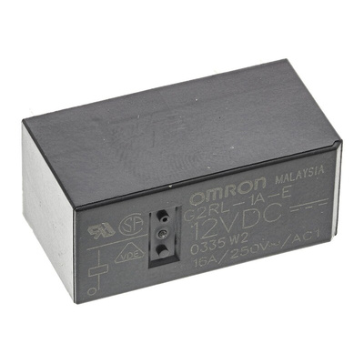 Omron PCB Mount Power Relay, 12V dc Coil, 16A Switching Current, SPST