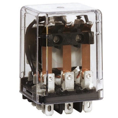 TE Connectivity Panel Mount Power Relay, 120V ac Coil, 10A Switching Current, 3PDT