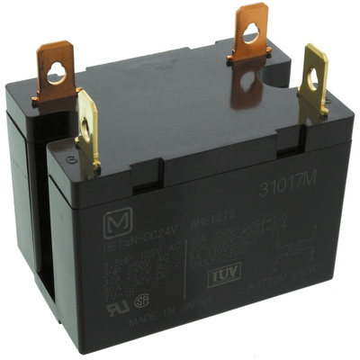 Panasonic PCB Mount Power Relay, 24V dc Coil, 30A Switching Current, SPST