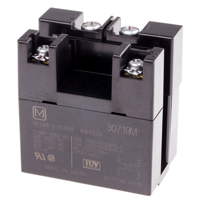 Panasonic PCB Mount Power Relay, 48V dc Coil, 30A Switching Current, SPST