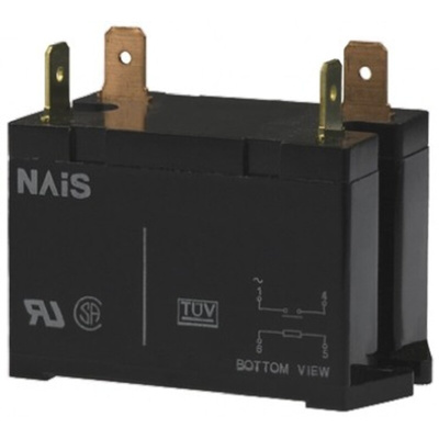 Panasonic PCB Mount Power Relay, 24V dc Coil, 30A Switching Current, DPST