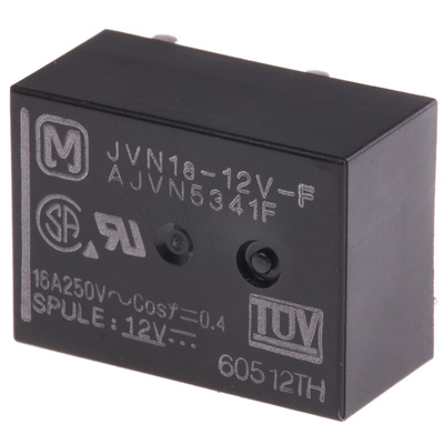 Panasonic PCB Mount Power Relay, 12V dc Coil, 10A Switching Current, SPST