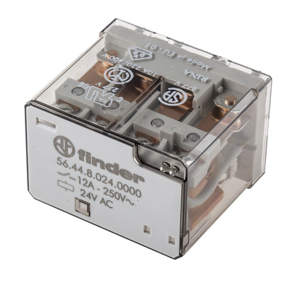 Finder PCB Mount Power Relay, 24V ac Coil, 12A Switching Current, 4PDT