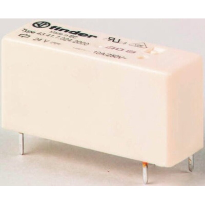 Finder PCB Mount Power Relay, 6V dc Coil, 10A Switching Current, SPDT