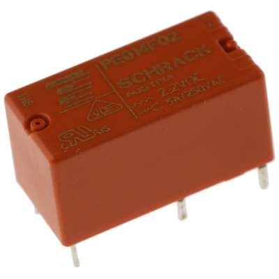 TE Connectivity PCB Mount Latching Power Relay, 2.2V dc Coil, 5A Switching Current, SPDT