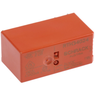 TE Connectivity PCB Mount Power Relay, 24V dc Coil, 16A Switching Current, SPST