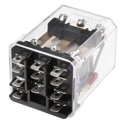 TE Connectivity Plug In Power Relay, 12V ac Coil, 10A Switching Current, 3PDT