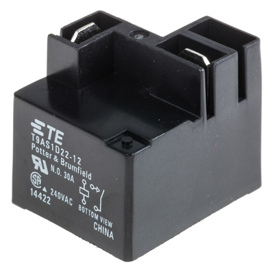 TE Connectivity PCB Mount Power Relay, 12V dc Coil, 30A Switching Current, SPST