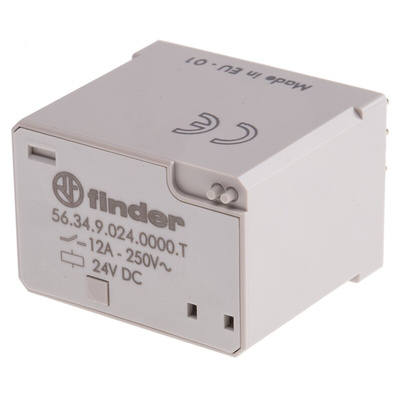 Finder Plug In Power Relay, 24V dc Coil, 12A Switching Current, 4PDT