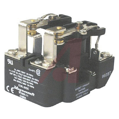 Schneider Electric Panel Mount Power Relay, 12V dc Coil, 40A Switching Current, DPDT