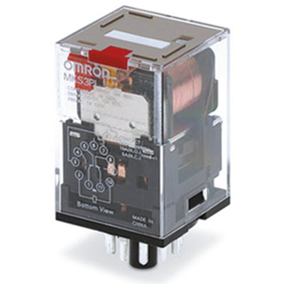 Omron Plug In Power Relay, 48V dc Coil, 10A Switching Current, DPDT
