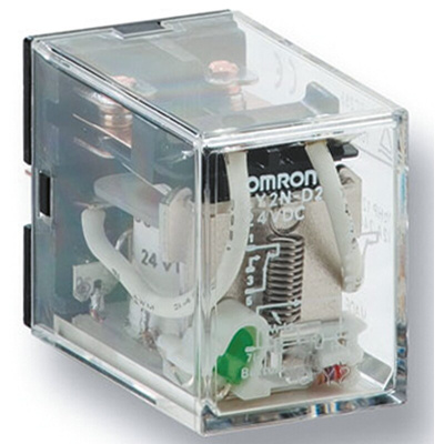 Omron Plug In Power Relay, 24V dc Coil, 10A Switching Current, DPDT