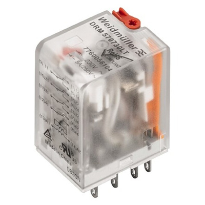 Weidmuller Panel Mount Power Relay, 115V ac Coil, 4PDT