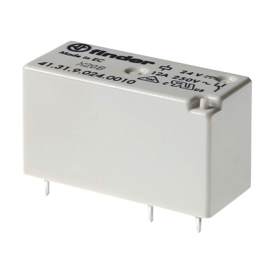 Finder PCB Mount Power Relay, 230V ac Coil, 12A Switching Current, SPDT