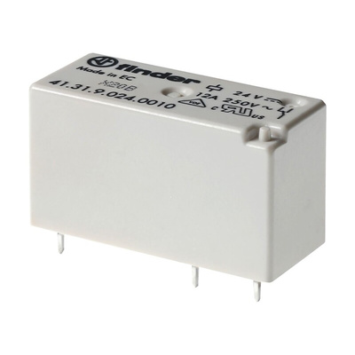 Finder PCB Mount Power Relay, 24V ac Coil, 12A Switching Current, SPDT