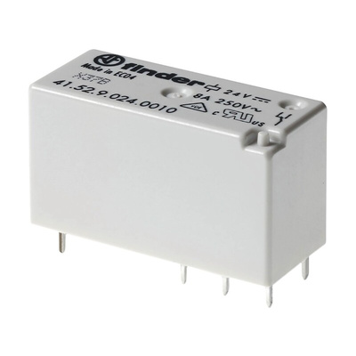 Finder PCB Mount Power Relay, 230V ac Coil, 8A Switching Current, DPDT