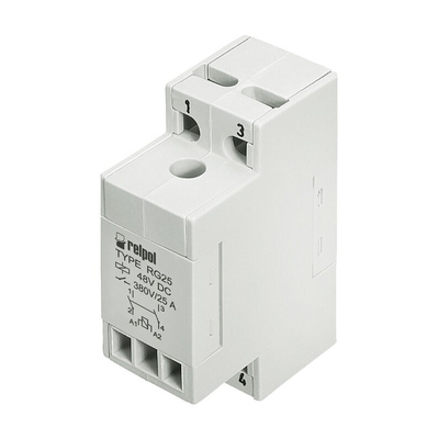 Relpol DIN Rail Latching Power Relay, 380V ac Coil, 25A Switching Current, DPST