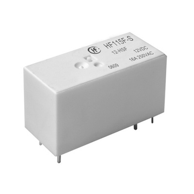 Hongfa Europe GMBH PCB Mount Power Relay, 12V dc Coil, 16A Switching Current, SPST