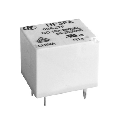 Hongfa Europe GMBH PCB Mount Power Relay, 5V dc Coil, 15A Switching Current, SPST