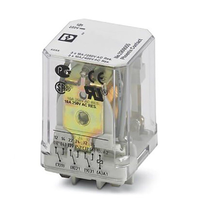 Phoenix Contact Power Relay, 220V dc Coil, 16A Switching Current, 3PDT