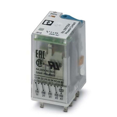 Phoenix Contact DIN Rail Power Relay, 24V dc Coil, 6A Switching Current