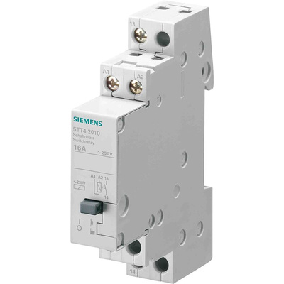 Siemens DIN Rail Power Relay, 12V ac Coil, 16A Switching Current, SPST