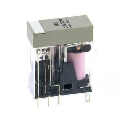 Omron Plug In Non-Latching Relay, 110V ac Coil, 5A Switching Current, DPDT