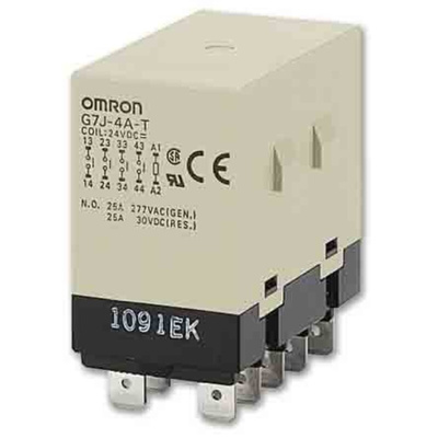 Omron Non-Latching Relay, 12V dc Coil, 25A Switching Current