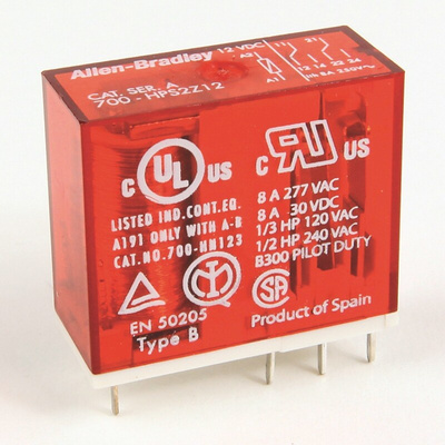 Rockwell Automation Plug In Power Relay, 12V dc Coil, 8A Switching Current, DPDT