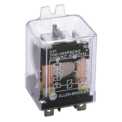Rockwell Automation Flange Mount Non-Latching Relay, 120V ac Coil, 25A Switching Current, DPDT
