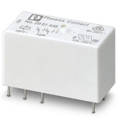 Phoenix Contact DIN Rail Non-Latching Relay, 120V dc Coil, 10A Switching Current