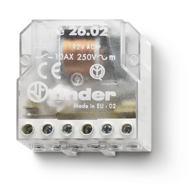 Finder Panel Mount Non-Latching Relay, 24V ac Coil, 10A Switching Current, DPST