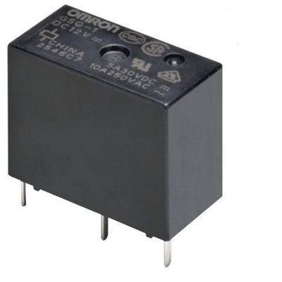 Omron PCB Mount Non-Latching Relay, 12V dc Coil, 10A Switching Current, SPST