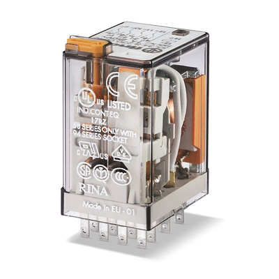 Finder Plug In Relay, 230V ac Coil, 7A Switching Current