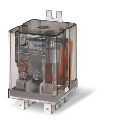 Finder Flange Mount Relay, 24V dc Coil, 10A Switching Current