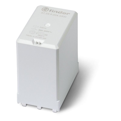 Finder PCB Mount Power Relay Module, 24V dc Coil, 50A Switching Current