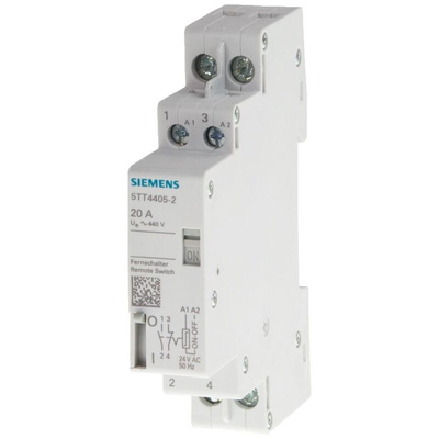 Siemens DIN Rail Latching Power Relay, 230V ac Coil, 25A Switching Current, DPST