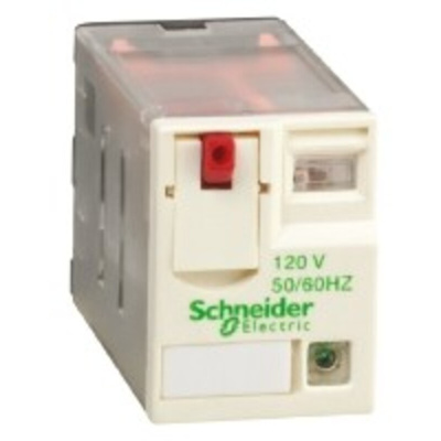 Schneider Electric Plug In Power Relay, 120V ac Coil, 3A Switching Current, 4PDT