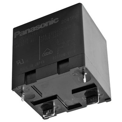 Panasonic PCB Mount Power Relay, 12V dc Coil, 90A Switching Current, SPST