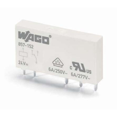 Wago DIN Rail Power Relay, 24V dc Coil, 6A Switching Current