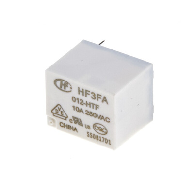 Hongfa Europe GMBH PCB Mount Power Relay, 12V dc Coil, 15A Switching Current, SPST