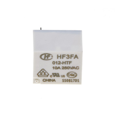 Hongfa Europe GMBH PCB Mount Power Relay, 12V dc Coil, 15A Switching Current, SPST