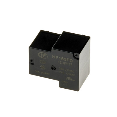 Hongfa Europe GMBH PCB Mount Power Relay, 12V dc Coil, 30A Switching Current, SPST