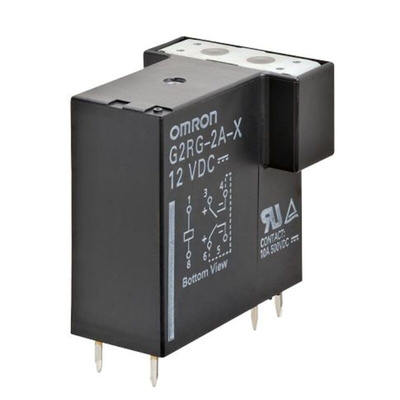 Omron PCB Mount Non-Latching Relay, 12V dc Coil, 10A Switching Current, DPST